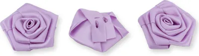 Produktbild von Satinrosen 6cm zum Basteln & Aufnähen 3 Stück Helllila