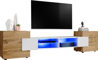 Produktbild von Komodee | TV-Schrank mit 2 Türen Merano | Korpus Wotan Frontfarbe Wotan und Weiß