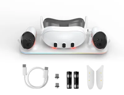Produktbild von Tekoo Ladestation für Oculus Quest 3, Magnetisches Dock & 2 Controller Akkus