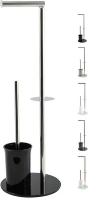 Produktbild von Toilettenbürstenhalter WC-Set Badorganisationssystem mit Rollenhalter - Schwarz