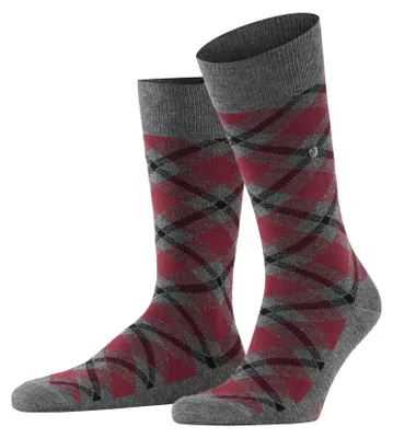 Produktbild von Burlington Herren Socken Tartan M So Baumwolle gemustert 1 Paar, Grau Carbon Mel