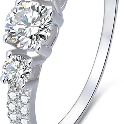 Produktbild von Silver ring with crystals AGG197 - Circuit: 56 mm