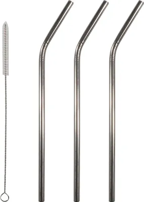 Produktbild von Hit 3er Set wiederverwendbare Trinkhalme Edelstahl 21 cm