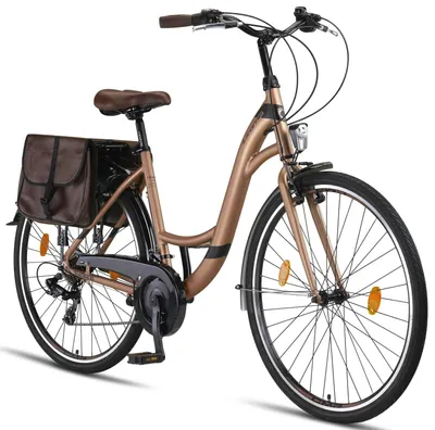 Produktbild von Licorne Bike Stella Plus Premium City Bike in Zoll Aluminium Fahrrad für Mädchen, Jungen, Herren und Damen - 21 Gang-Schaltung - Hollandfahrrad