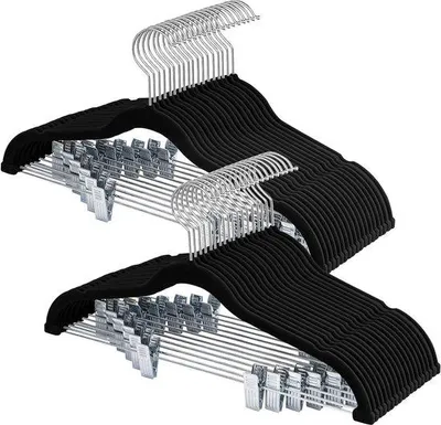 Produktbild von Fluorhaltige Haken - Hosenhalter - Kastordner - Verstellbare Klemmen - 36 Stück - Schwarz