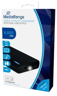 Produktbild von MediaRange MR752, 8800 mAh, Lithium-Ion (Li-Ion), 3,7 V, Schwarz