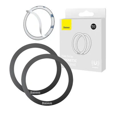 Produktbild von Baseus PCCH000001, Magnetischer Ring, Schwarz, Edelstahl, 0,4 mm, 5,5 cm, 2 Stück(e)