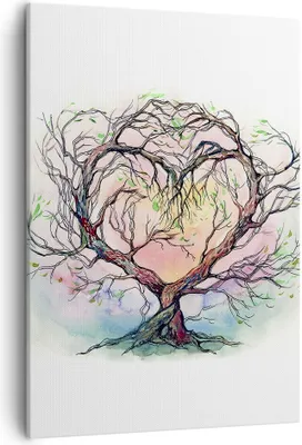 Produktbild von Bild auf Leinwand - Leinwandbild - Einteilig - Baum Herz Natur Bild - 50x70cm - Wand Bild - Wanddeko - Wandbilder - Leinwanddruck - Wanddekoration - Leinwand bilder - Wandbild - PA50x70-3007