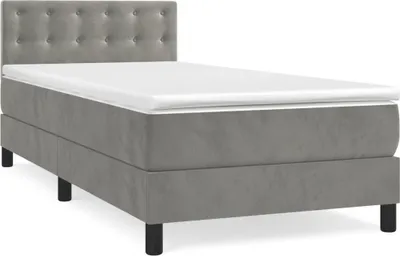 Obrázok produktu pre vidaXL Boxspring posteľ s matracom Svetlo sivá 100x200 cm Velvet