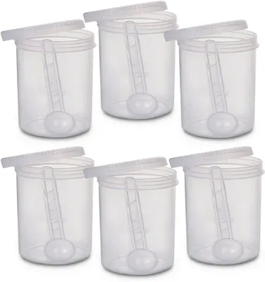 6er-Set Vorratsdosen 1000 ml, luftdicht, mit Löffel, klar