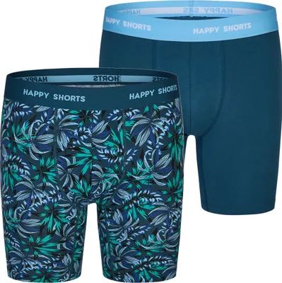 Produktbild von Happy Shorts Herren Langer Boxer 2-Pack Jersey Boxer Briefs - jungle - Größe L