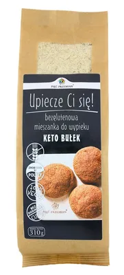 Produktbild von Backmischung für Brötchen ohne Zuckerzusatz, glutenfrei, Keto, 310 g – PIĘĆ PRZEMIAN