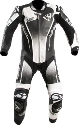 Produktbild von MUGENRACE Sidegun perforierte 1-Teiler Motorrad Lederkombi, schwarz/weiß, 56