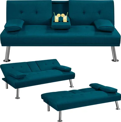 Produktbild von Yaheetech Klappbares Schlafsofa mit Schlaffunktion Gästebett Couch Sofa Bettsofa mit Großer Liegefläche Tagesbett Sofabett Polstersofa 350kg belastbar
