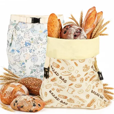 Produktbild von Wiederverwendbare Bienenwachs-Brotbeutel, 43 x 33 cm (Set mit 2 Stück)