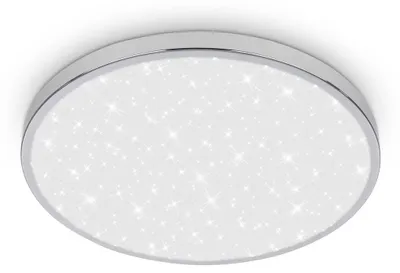 Image de BRILONER - Plafonnier LED salle de bain avec lumière indirecte, IP44 protection contre les éclaboussures, couleur de lumière blanche chaude, plafonnier cuisine, 33x6cm, chrome