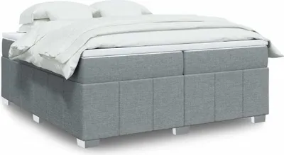 Produktbild von "2026 Promotion" Boxspringbett mit Matratze - Hellgrau 200x200 cm - Stoff - Polsterbett CC14457