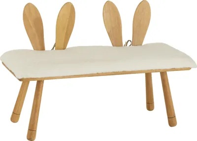 Produktbild von J-line - Stuhl Kinderohr Kaninchen 2 Personen Holz Natur - 90x36x58,5cm