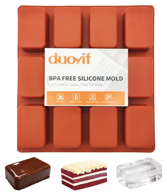 Siliconen-Backform, 12 Mulden, 7,4x4,4 cm, BPA-frei