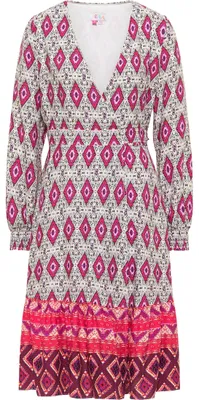 Produktbild von threezy Damen Wickelkleid 19323093-TH01, ROT Mehrfarbig, L