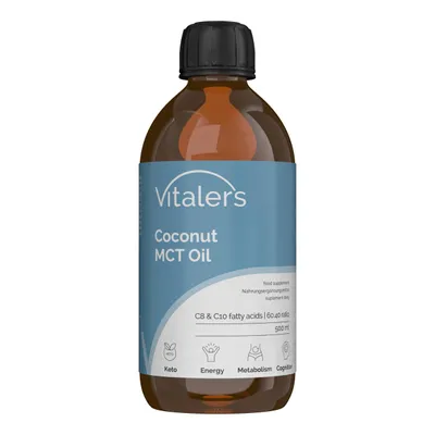 Image de Huile de coco MCT Vitaler's – 500 ml, végétalienne, complément alimentaire pour 1 mois, sans conservateurs