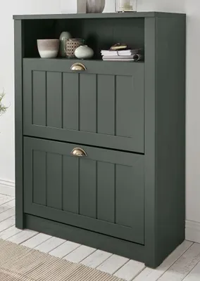 Produktbild von Garderobe Schuhschrank Forres Schuhkipper Landhaus grün 80 x 112 cm