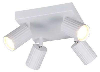 Immagine prodotto di Lampada da soffitto, metallo, bianca, 4 luci, orientabile, larghezza 20 cm