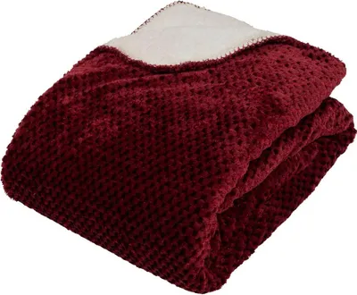 Produktbild von Flanellplaid mit sherpa-effekt lyno granatrot 170x130cm - Atmosphera créateur d'intérieur
