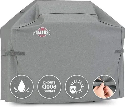 Image de Housse pour barbecue à gaz grise, sans tissu, dimensions : 163 x 61 x 122 cm