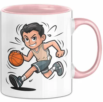 Produktbild von Basketballspieler Tasse Geschenkidee für Basketball Fans (Rosa)