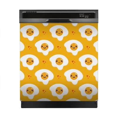 Produktbild von Magnete Dekorative 60x60 cm Küche Magnetmatte Spülmaschine - Cartoon-Stil Spiegeleier