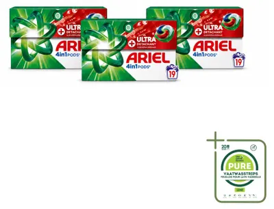 Produktbild von 3 x Ariel 4in1 Pods Ultra Vlekverwijderaar Wasmiddel - Großpackung - 3 Stücke