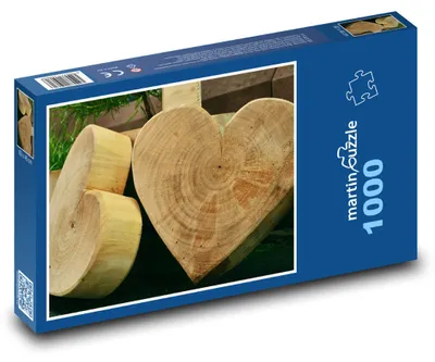 Obrázok produktu pre Puzzle 1000 Drevené Srdce Rezbárstvo - martinpuzzle