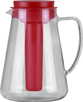Produktbild von Tescoma Glaskrug TEO 2.5 l, mit Teesieb und Kühleinsatz , rot