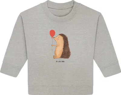 Produktbild von Mr. & Mrs. Panda Organic Baby Pullover Igel Luftballon 12. - 18. Monat - Heather Grey - Geschenk, Lustige Sprüche, Ballon, Glückwunsch, Bullover, Geburtstag, Herzlichen