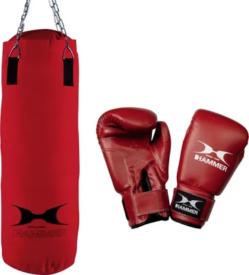 Produktbild von HAMMER Box-Set Pro, Boxsack 60 cm, Qualitäts-Nylon, hochwertige Boxhandschuhe