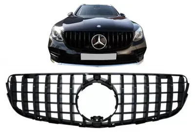 Produktbild von Kühlergrill für Mercedes GLC X253 C253 15-18 GT R Panamericana Look Schwarz.