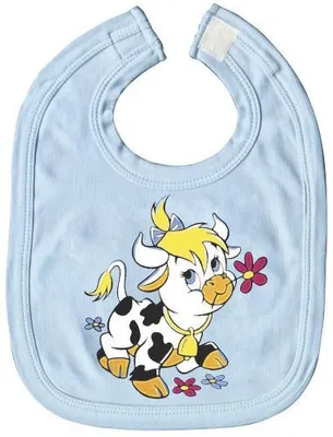 Produktbild von Lätzchen Sabbertuch mit Print - Kuh Blumen - TW317 hellblau