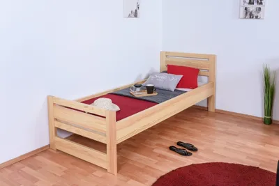 Produktbild von Einzelbett / Gästebett Kiefer massiv Vollholz natur 72, inkl. Lattenrost - Abmessung 80 x 200 cm (B x L)