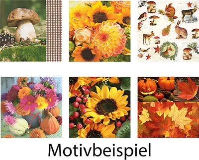 Produktbild von IDENA Idena Servietten 33x33cm 20St. Herbstmotive sort.