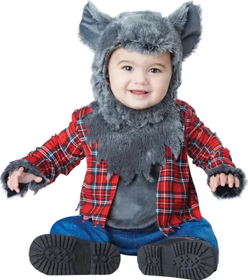 Immagine prodotto di Carino costume da lupo mannaro per neonati, costume per Halloween, colore grigio, rosso e blu - taglia 92 (1-2 anni)