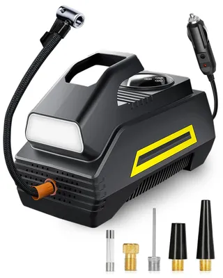 Imagen del producto de Inflador eléctrico para neumáticos de automóvil de 12V, compresor de aire portátil con pantalla LCD