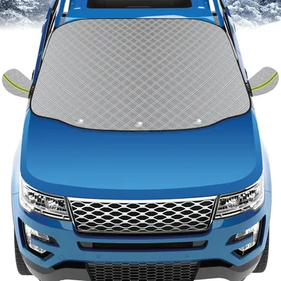 Productafbeelding van Windschermbeschermer - Magnetische raambescherming voor auto's, geschikt voor de winter - Opvouwbaar, extra dik en waterdicht - Beschermt tegen vorst, ijs, sneeuw en zon - 153 x 50 mm