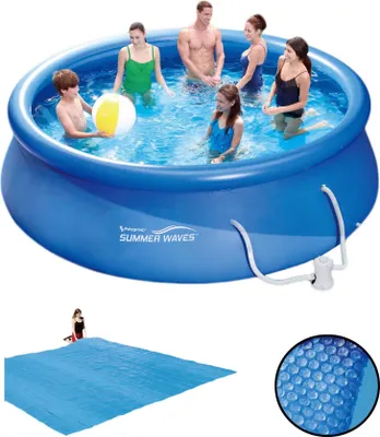 Produktbild von Summer Waves Fast Set Quick Up Pool 366x76cm Swimming Pool Familien Schwimmbad mit Filterpumpe + Bodenplane + Solarfolie