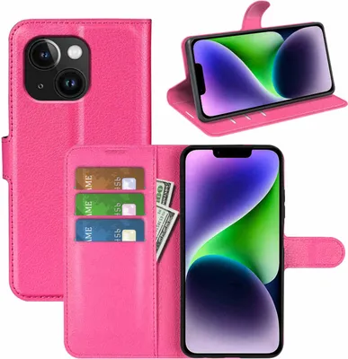 Immagine prodotto di Per Apple iPhone 15 Smart Mobile Phone Case Rosa Custodia Custodia in pelle artificiale Cover Case Book
