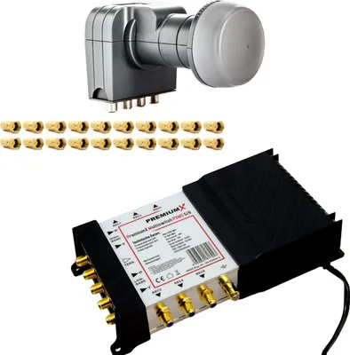 Produktbild von PremiumX 5/6 Multischalter HDTV 4K Fuba DEK 407 Quattro LNB 20x F-Stecker