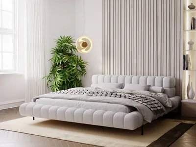 Produktbild von GrainGold Polsterbett Imagine 160x200 cm - Bett 160x200, Polsterbett mit Lattenrost -Grau (Anthology 15)