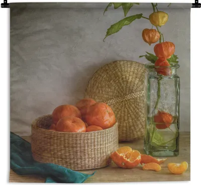 Produktbild von MuchoWow® Wandteppich Wandbehang Obst - Stilleben - Pflanze 120x120 cm Tapisserie Dekoration Wandtuch - Modern - Baumwollgewebe