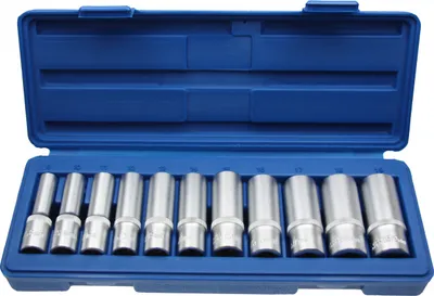 Produktbild von Lange Steckschlüsseleinsätze Nusskasten Stecknuss  3/8" Nuss 8 - 19 mm  11 tlg.