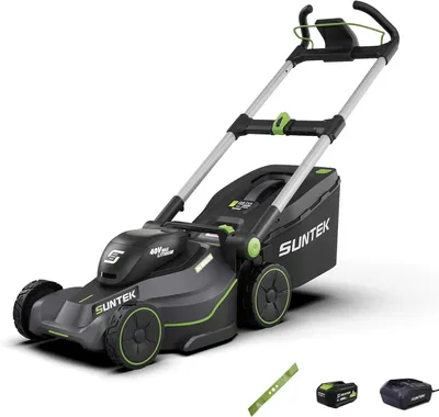 Produktbild von SUNTEK 40V 43cm Akku-Rasenmäher, Digi-Brushless Handrasenmäher, 4,0Ah Lithium-Ionen-Akku und Schnellladegerät enthalten, APP-kompatibel